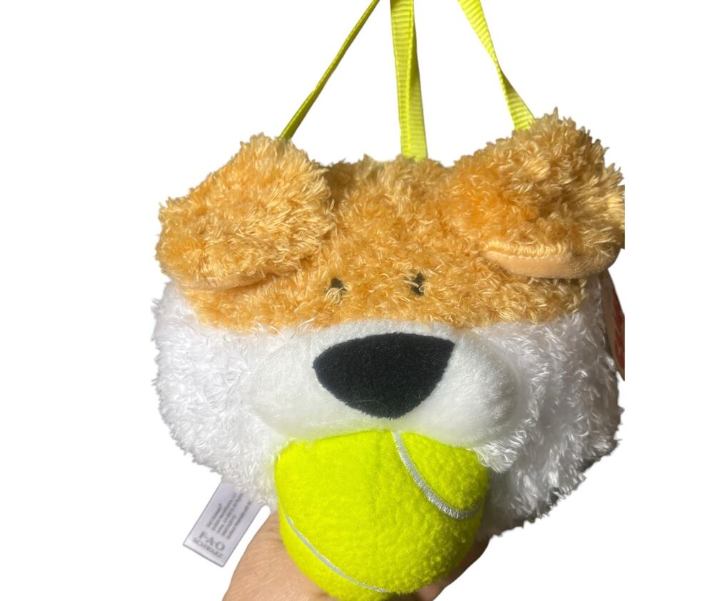 FAO Schwarz Cliqs Puppy with Tennis Ball Plush Shoulder Bag NWT Kids 3+